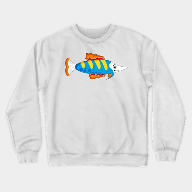 Cute Cartoon Tropical Fish Crewneck Sweatshirt by markmurphycreative